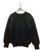 oldderby Knitwearオールドダービーニットウェア）の古着「スウェードパッチニット」｜ブラック