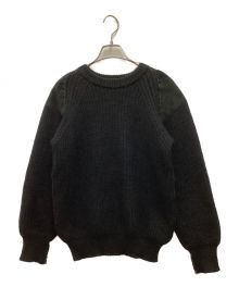 oldderby Knitwear（オールドダービーニットウェア）の古着「スウェードパッチニット」｜ブラック