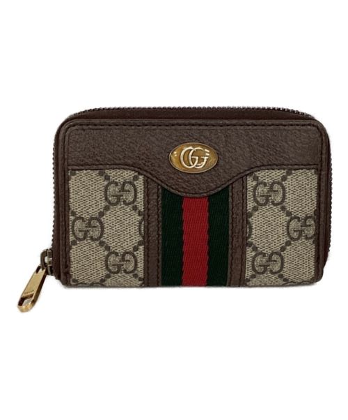 GUCCI（グッチ）GUCCI (グッチ) Ophidia　オフディア　ジップアラウンドコインケース　シェリーラインカードケース ブラウンの古着・服飾アイテム