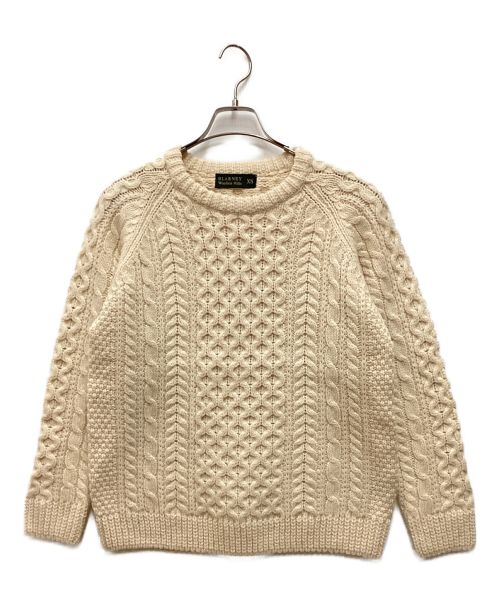 BLARNEY WOOLLEN MILLS（ブラーニー ウーレン ミルズ）BLARNEY WOOLLEN MILLS (ブラーニー ウーレン ミルズ) チルデンニット　クルーネックニット　厚手ニット　フィッシャーマンニット アイボリー サイズ:XSの古着・服飾アイテム