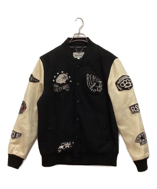 REASON CLOTHING（リーズン・クロージング）REASON CLOTHING (リーズン・クロージング) varsity jacket ブラック×ホワイト サイズ:Lの古着・服飾アイテム