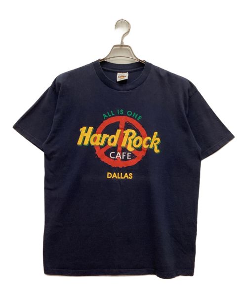 Hard Rock cafe（ハードロックカフェ）Hard Rock cafe (ハードロックカフェ) プリントTシャツ　クルーネック　USA製　 DALLAS レッド サイズ:LARGEの古着・服飾アイテム