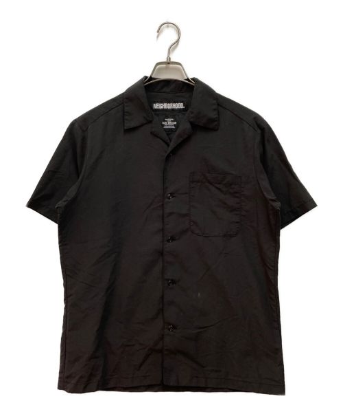 NEIGHBORHOOD（ネイバーフッド）NEIGHBORHOOD (ネイバーフッド) ALOHA SOLID N-SHIRT SS　ナイロンソリッド半袖アロハシャツ　オープンカラーシャツ ブラック サイズ:SIZE Mの古着・服飾アイテム