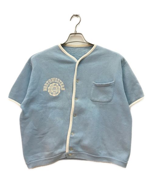 VINTAGE（ユーズド）VINTAGE (ヴィンテージ/ビンテージ) 半袖スウェットカーディガン スカイブルー サイズ:-の古着・服飾アイテム