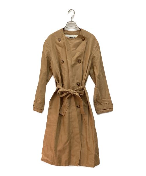 Acne studios（アクネ ストゥディオス）Acne studios (アクネストゥディオス) Angelica Gab Trench Coat トレンチコート　 ノーカラーコート ベージュ サイズ:32の古着・服飾アイテム