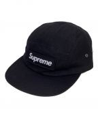 SUPREMEシュプリーム）の古着「23FW Waxed Cotton Camp Cap ワックスコットン キャンプキャップ ボックスロゴ キャップ」｜ブラック