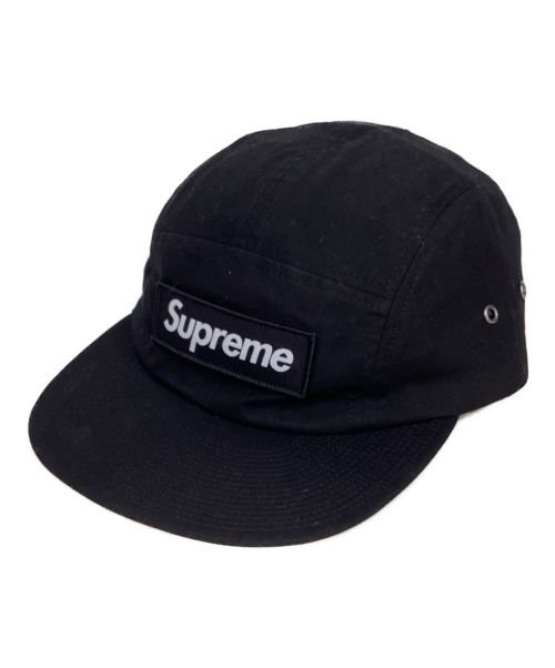 SUPREME（シュプリーム）SUPREME (シュプリーム) 23FW Waxed Cotton Camp Cap ワックスコットン キャンプキャップ ボックスロゴ キャップ ブラックの古着・服飾アイテム