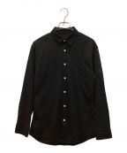 CRONOSクロノス）の古着「BLACK PATTERNED SHIRTS　レギュラーカラーシャツ　ロゴシャツ」｜ブラック