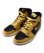 NIKEナイキ）の古着「ハイカットスニーカー　AIR JORDAN 1 RETRO HIGH OG」｜イエロー×ブラック