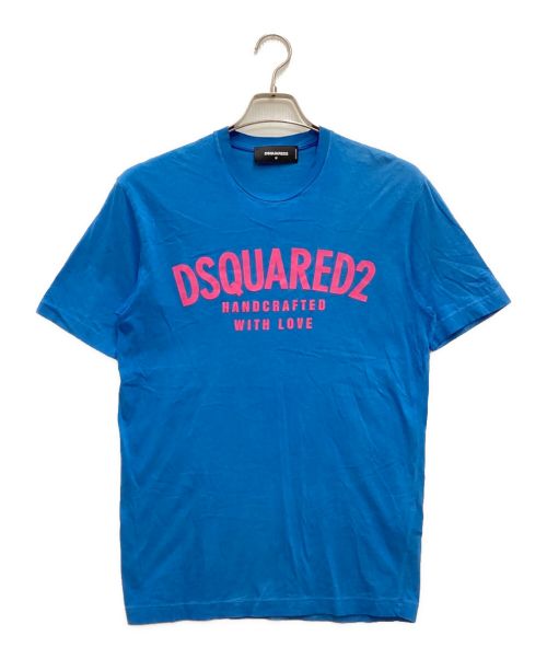 DSQUARED2（ディースクエアード）DSQUARED2 (ディースクエアード) Tシャツ　クルーネック　ロゴ ブルー サイズ:Mの古着・服飾アイテム