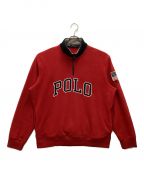 POLO RALPH LAURENポロ・ラルフローレン）の古着「ハーフジップフリースジャケット」｜レッド