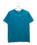 A BATHING APEアベイシングエイプ）の古着「One Point Pocket Overdye Tee / ワンポイント ポケット オーバーダイT」｜スカイブルー