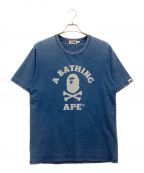 A BATHING APEアベイシングエイプ）の古着「Tシャツ　コットン　クルーネック　ストレッチ　パイレーツ」｜ブルー