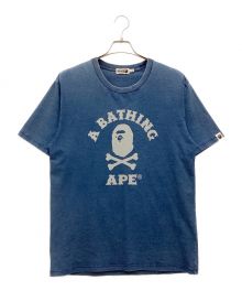 A BATHING APE（アベイシングエイプ）の古着「Tシャツ　コットン　クルーネック　ストレッチ　パイレーツ」｜ブルー