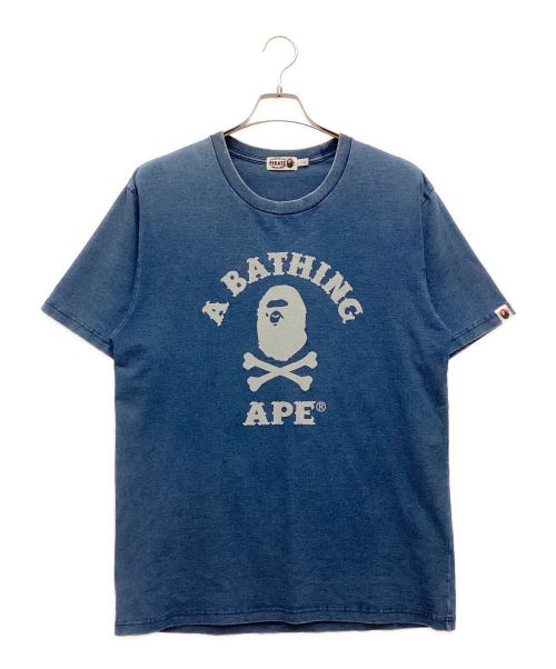 A BATHING APE（アベイシングエイプ）A BATHING APE (アベイシングエイプ) Tシャツ　コットン　クルーネック　ストレッチ　パイレーツ ブルー サイズ:Lの古着・服飾アイテム