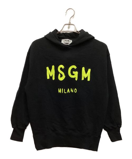 MSGM（エムエスジーエム）MSGM (エムエスジーエム) ロゴプルオーバーパーカー ブラック サイズ:XSの古着・服飾アイテム