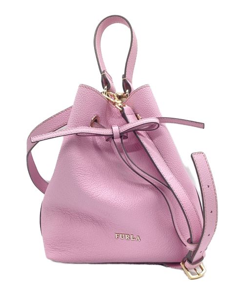 FURLA（フルラ）FURLA (フルラ) 巾着ショルダーバッグ ピンクの古着・服飾アイテム