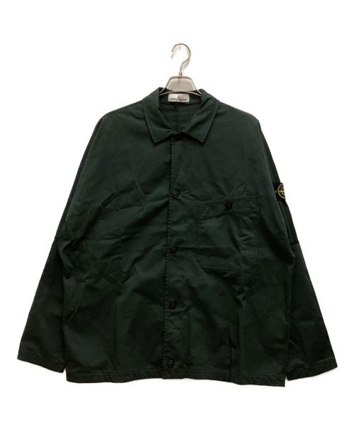 STONE ISLAND（ストーンアイランド）STONE ISLAND (ストーンアイランド) ストレッチサテン ガーメントダイ シャツジャケット グリーン サイズ:SIZE XL 未使用品の古着・服飾アイテム