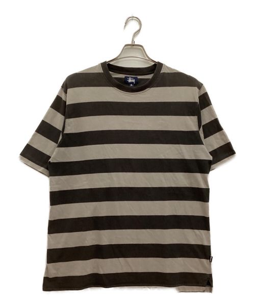 stussy（ステューシー）stussy (ステューシー) ボーダーTシャツ グレー サイズ:Lの古着・服飾アイテム