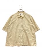 MHLエムエイチエル）の古着「GRAPH CHECK COTTON / グラフ チェック コットン 半袖シャツ」｜ベージュ