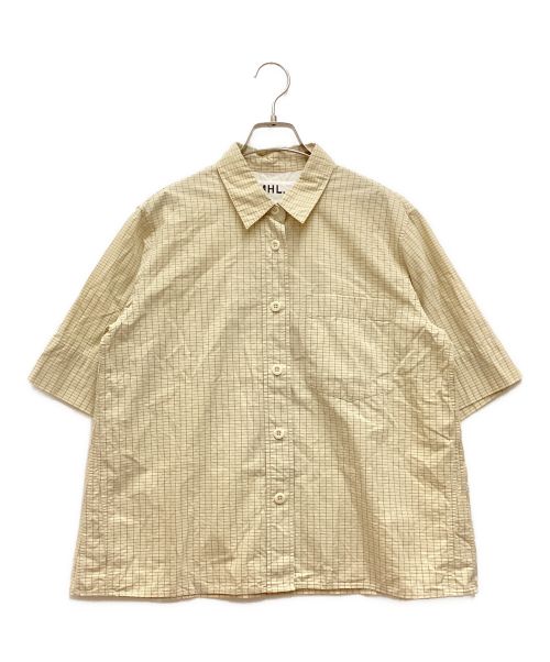 MHL（エムエイチエル）MHL (エムエイチエル) GRAPH CHECK COTTON / グラフ チェック コットン 半袖シャツ ベージュ サイズ:1の古着・服飾アイテム