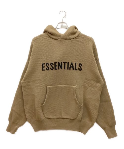 FOG ESSENTIALS（フィアオブゴッド エッセンシャル）FOG ESSENTIALS (フィアオブゴッド エッセンシャル) FRONT LOGO KNIT HOODIE ブラウン サイズ:XLの古着・服飾アイテム