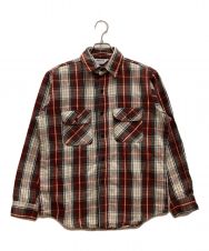FIVE BROTHER (ファイブブラザー) 70-80’Sネルシャツ　チェック　コットン　USA製 ブラウン サイズ:M