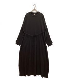 Plage（プラージュ）の古着「SHAWL L/SL CAFTAN ワンピース」｜ブラック