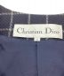 中古・古着 Christian Dior (クリスチャン ディオール) ヴィンテージノーカラージャケット　ウインドウチェック　ショート丈 ネイビー サイズ:11：9800円