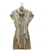 Christian Diorクリスチャン ディオール）の古着「ヴィンテージカシュクールシルクワンピース　ラメ　スカーフ」｜グレー