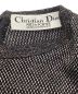 中古・古着 Christian Dior (クリスチャン ディオール) ヴィンテージデザインラメニットワンピース　パワーショルダー　フリル ブラック×シルバー サイズ:9：15000円