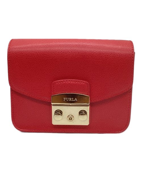 FURLA（フルラ）FURLA (フルラ) チェーンショルダーバッグ　ミニバッグ　メトロポリス レッドの古着・服飾アイテム