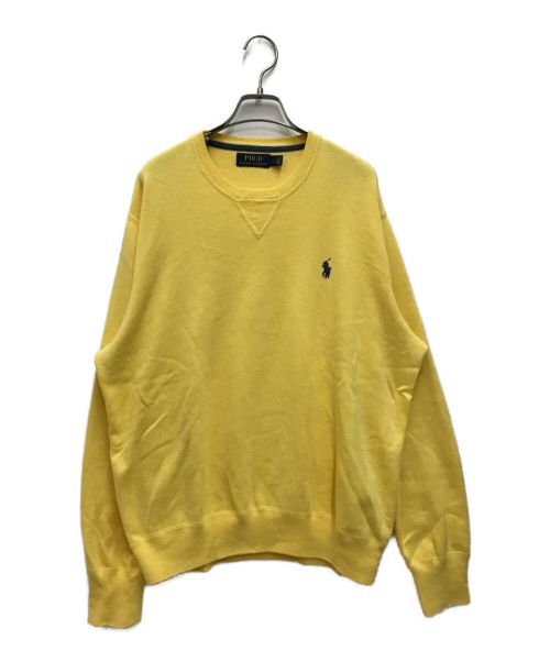 POLO RALPH LAUREN（ポロ・ラルフローレン）POLO RALPH LAUREN (ポロ・ラルフローレン) クルーネックニット イエロー サイズ:SIZE Lの古着・服飾アイテム