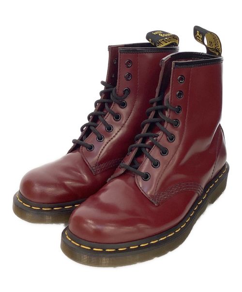 Dr.Martens（ドクターマーチン）Dr.Martens (ドクターマーチン) 8ホールブーツ　イエローステッチ レッド サイズ:UK6の古着・服飾アイテム