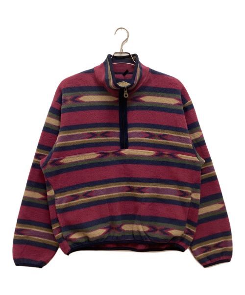 WOOLRICH（ウールリッチ）WOOLRICH (ウールリッチ) 90Sネイティブ柄フリースジャケット　ハーフジップ　USA製 ピンク サイズ:Mの古着・服飾アイテム