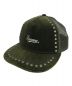 Supreme（シュプリーム）の古着「Studded Velvet Mesh Back 5-Panel cap」｜グリーン