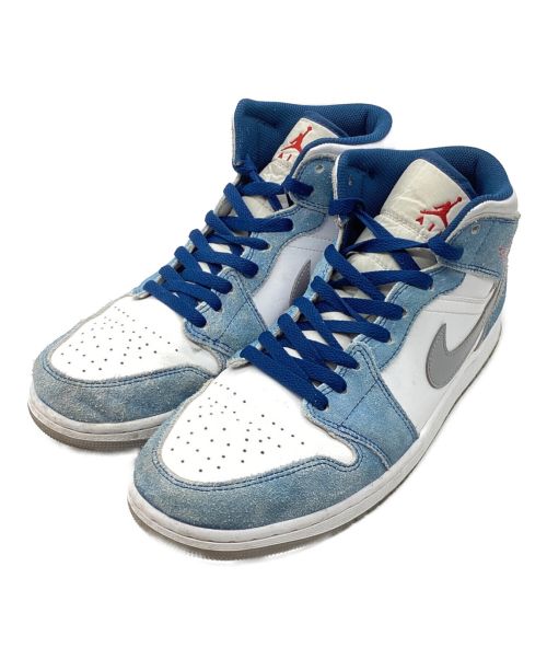 NIKE（ナイキ）NIKE (ナイキ) ハイカットスニーカー　Air Jordan 1 Mid SE /  エアジョーダン 1 ミッド SE ホワイト ハイパーロイヤル レッド ブルー サイズ:28の古着・服飾アイテム