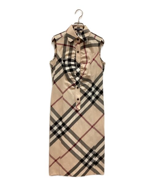 BURBERRY LONDON（バーバリーロンドン）BURBERRY LONDON (バーバリー ロンドン) ノースリーブワンピース ベージュ サイズ:Mの古着・服飾アイテム