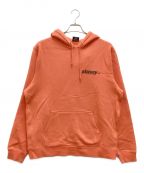 stussyステューシー）の古着「プルオーバーパーカー　バックプリント」｜オレンジ