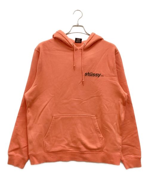 stussy（ステューシー）stussy (ステューシー) プルオーバーパーカー　バックプリント オレンジ サイズ:Sの古着・服飾アイテム