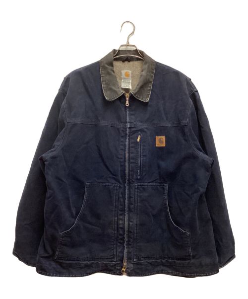 CarHartt（カーハート）CarHartt (カーハート) 古着ダックジャケット　コットン　ジップ ネイビー サイズ:2XLの古着・服飾アイテム