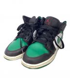 NIKEナイキ）の古着「AIR JORDAN 1 MID GREEN TOE」｜ブラック×グリーン