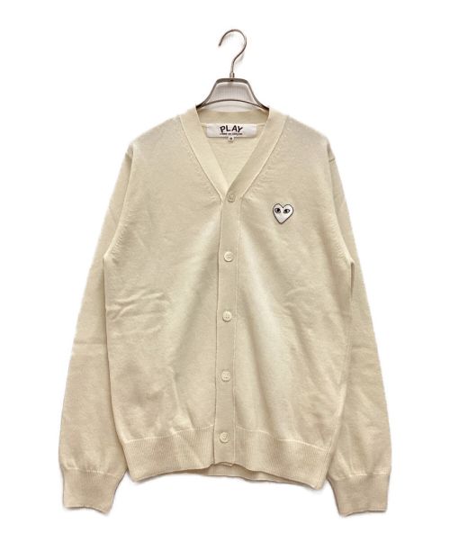 PLAY COMME des GARCONS（プレイ コムデギャルソン）PLAY COMME des GARCONS (プレイ コムデギャルソン) Vネックカーディガン アイボリー サイズ:Mの古着・服飾アイテム