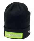 SUPREME×New Eraシュプリーム×ニューエラ）の古着「BOXLOGO BEANIE WORLD FAMOUS/ボックスロゴビーニーワールドフェイマス」｜ブラック×イエロー