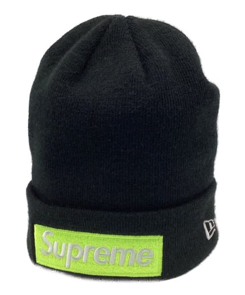 SUPREME（シュプリーム）SUPREME (シュプリーム) New Era (ニューエラ) BOXLOGO BEANIE WORLD FAMOUS/ボックスロゴビーニーワールドフェイマス ブラック×イエローの古着・服飾アイテム