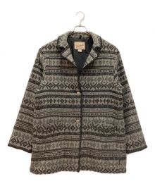 WOOLRICH（ウールリッチ）の古着「90’S コンチョボタンネイティブウールコート　古着　総柄　USA製」｜グレー