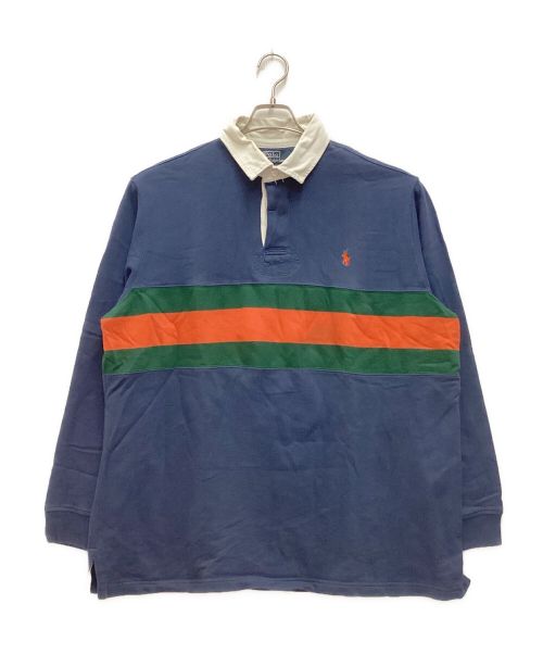 POLO RALPH LAUREN（ポロ・ラルフローレン）POLO RALPH LAUREN (ポロ・ラルフローレン) 古着ラガーシャツ　ポロシャツ　ライン　マルチカラー ネイビー サイズ:XLの古着・服飾アイテム