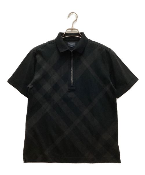 BURBERRY GOLF（バーバリーゴルフ）BURBERRY GOLF (バーバリーゴルフ) ポロシャツ　ハーフジップ　チェック　ゴルフウェア ブラック サイズ:3の古着・服飾アイテム