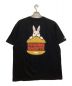 FR2 (ファッキングラビッツ) Rabbit Burger T-shirt / ラビットバーガーTシャツ　クルーネック　バックプリント ブラック サイズ:XL：6000円