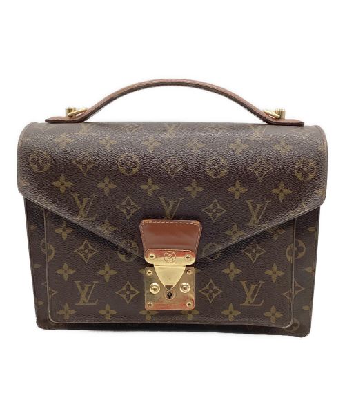 LOUIS VUITTON（ルイ ヴィトン）LOUIS VUITTON (ルイ ヴィトン) ハンドバッグ　モノグラム　モンソー　フラップ　ビジネスバッグ ブラウンの古着・服飾アイテム